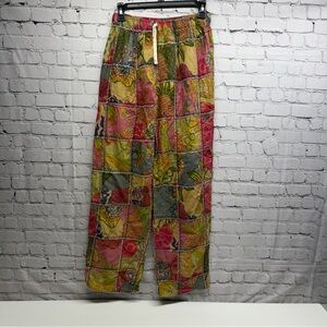 Jaded gypsy Patchwork fruit print Joggers  boho  Lounge Pants Sz L/XL